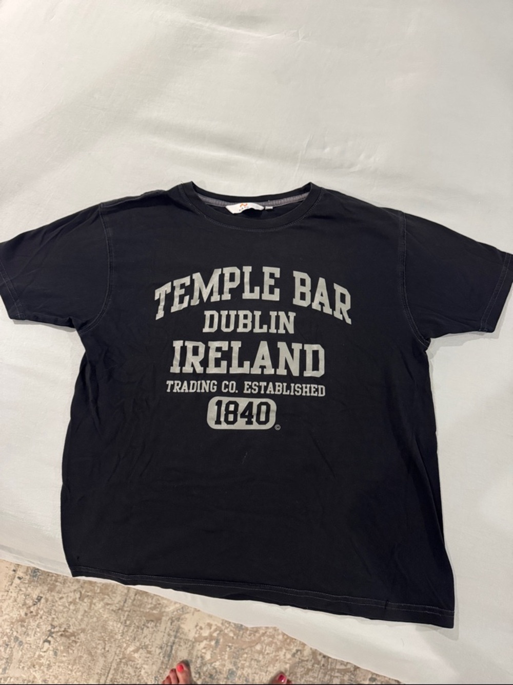 Temple Bar Dublin Ireland Black Graphic Tee - Casual Short Sleeve